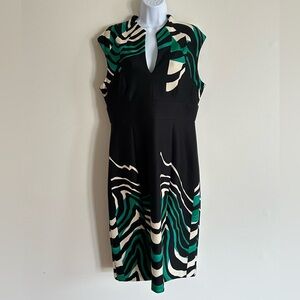 JAX Abstract Print Knit Dress / SIZE 14